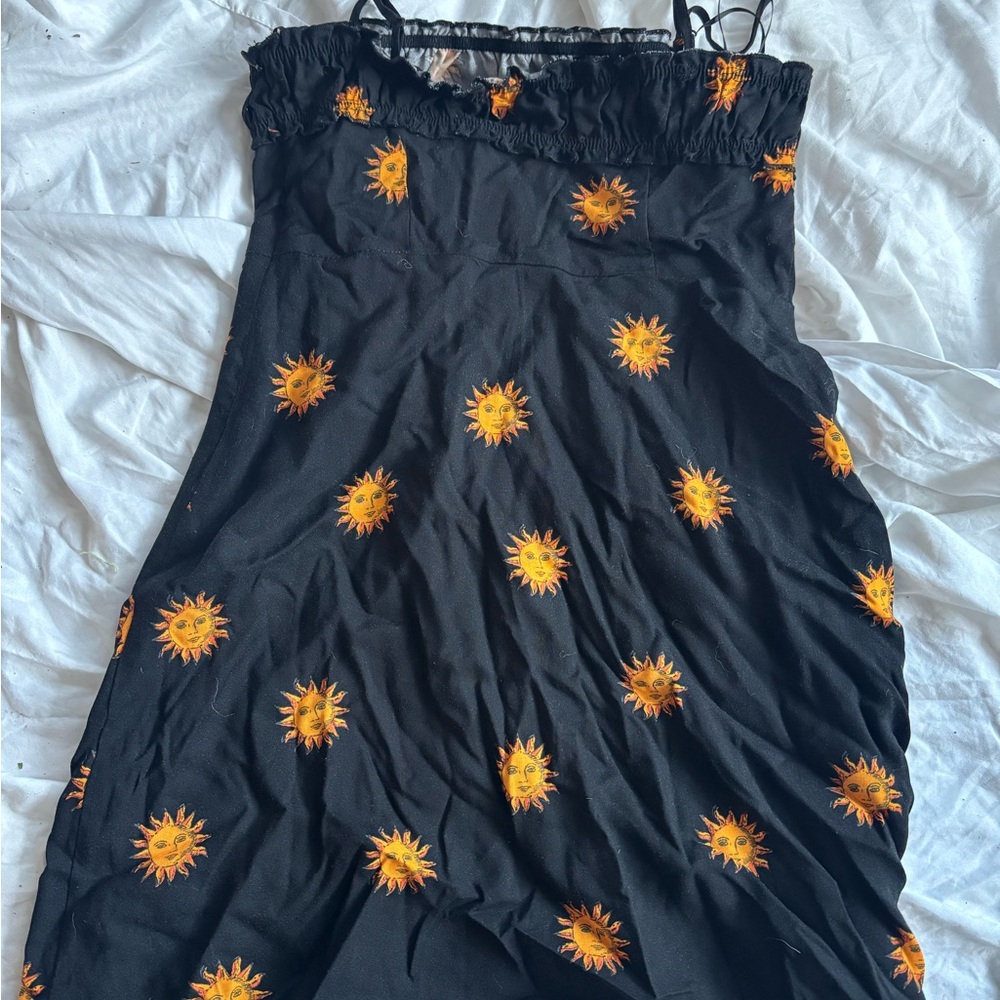 Black Sunflower Print Dress Urban Outfitters - Picture 7 of 7